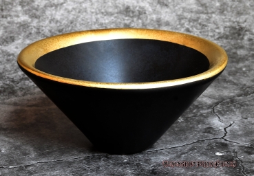 Räucherschale aus Keramik in schwarz und gold